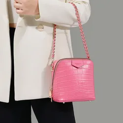 Luxury Fashion Women's Bag 2024 New Fashion Crocodile Leather Box Bag Small Shoulder Crossbody Bag Underarm Chain Bags
