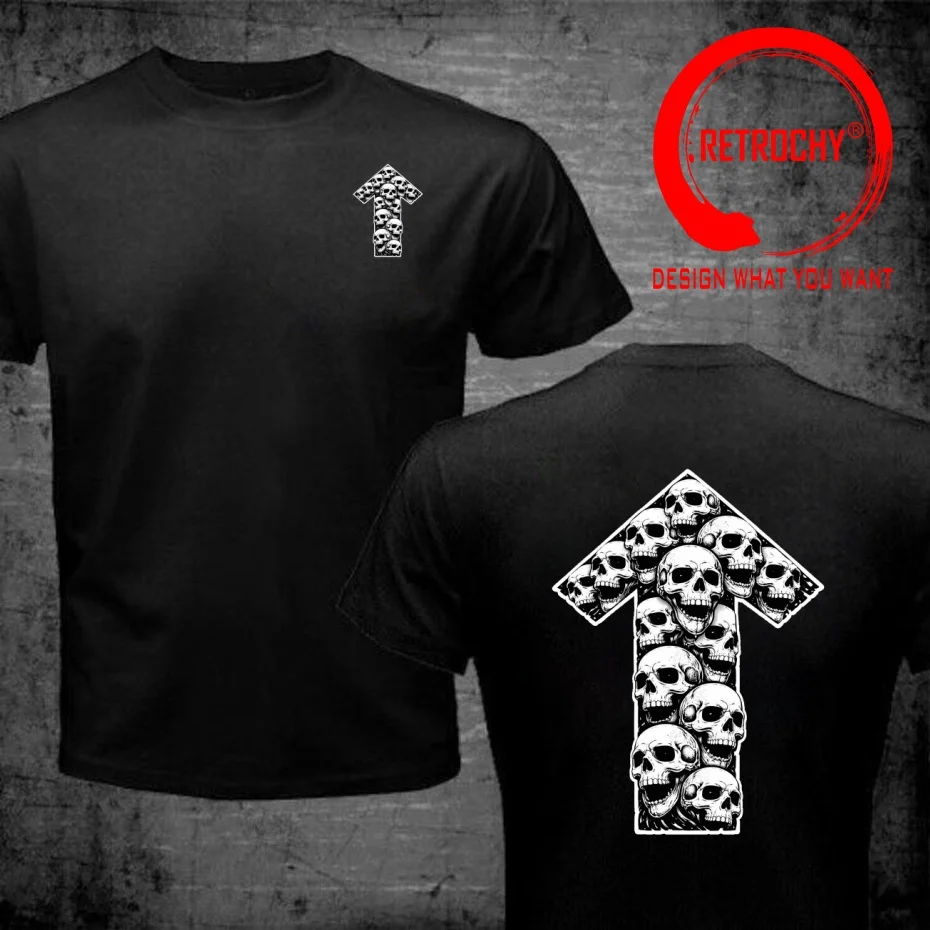Funny Design Skull Design Direction  Shirt Men Fashion Trendy Casual Clothing Stylish Tops Tee Shirt Leisure Tshirt Men's T-Shir