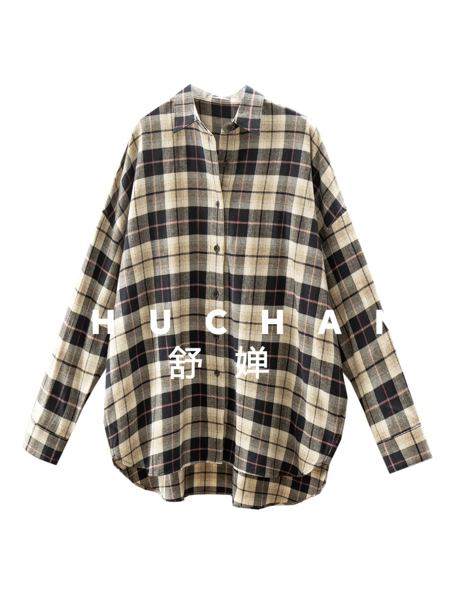 

Oversized Retro Fashion 100 Pure Cotton Plaid Shirt Women 71E0 Tops Mujer Blusas Femininas Com Frete Gratis