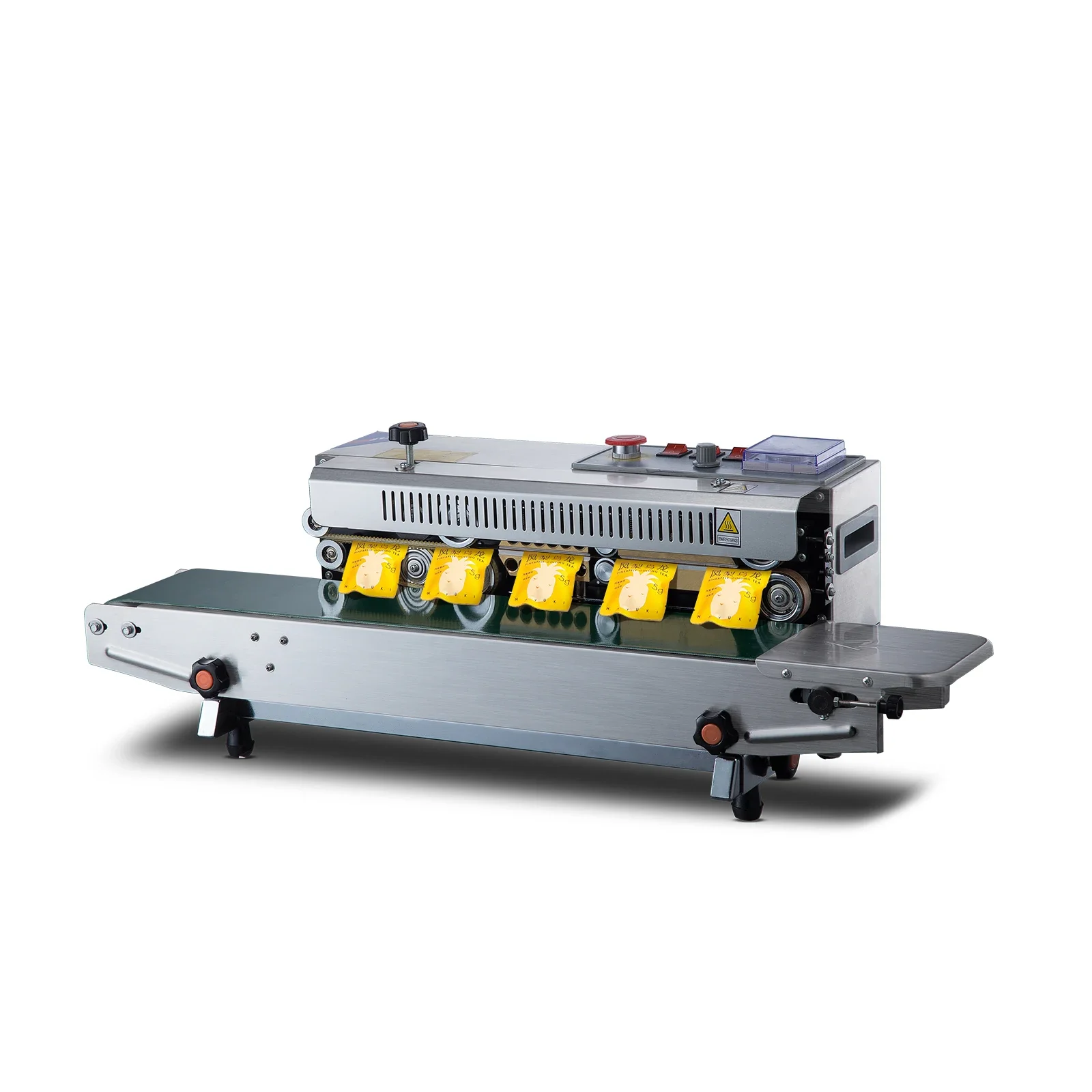 DBF-770W-S Stainless Steel Automatic Convey Sealing Band Pouch Sealer with Pure Copper Heating Cooling Block for Different Bags