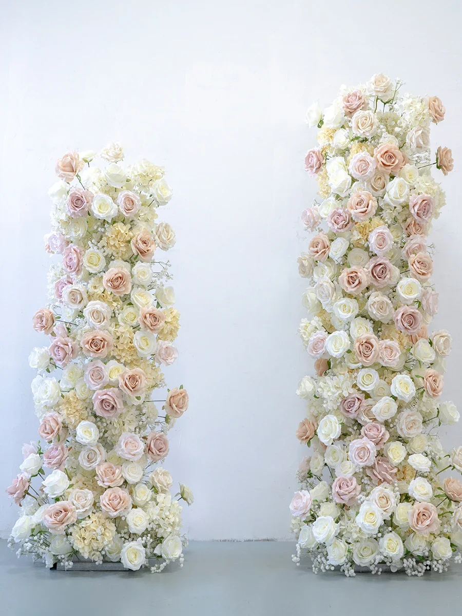 Wedding decoration upright arch champagne floral arrangement, stage photography background 4S shop event ceremony arrangement fl