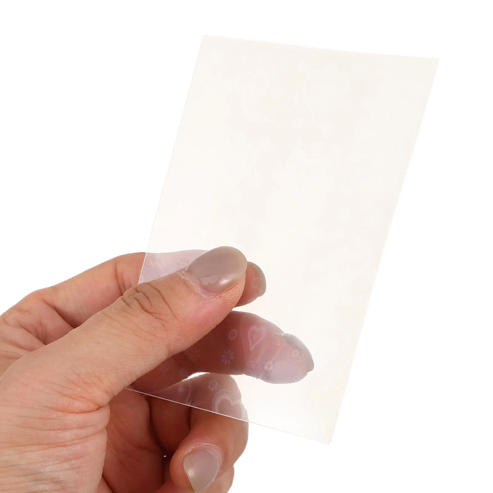 200Pcs Photocard Sleeves Clear Trading Cards Cover Holographic Heart Design Protective Card Films 65x90mm Photo Card Holder