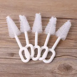 5 Pcs/Set Baby Nipple Milk Bottle Brush Pacifier Cleaner Brushing for All Nipples White Brush Coffee Cup Glass Bottles