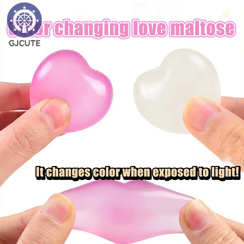 Heart Soft Squeeze Toy Color Changes With Exposed To Light Anti Stress Adult Toy Pinch TPR Soft Decompression Slow Rebound Toys