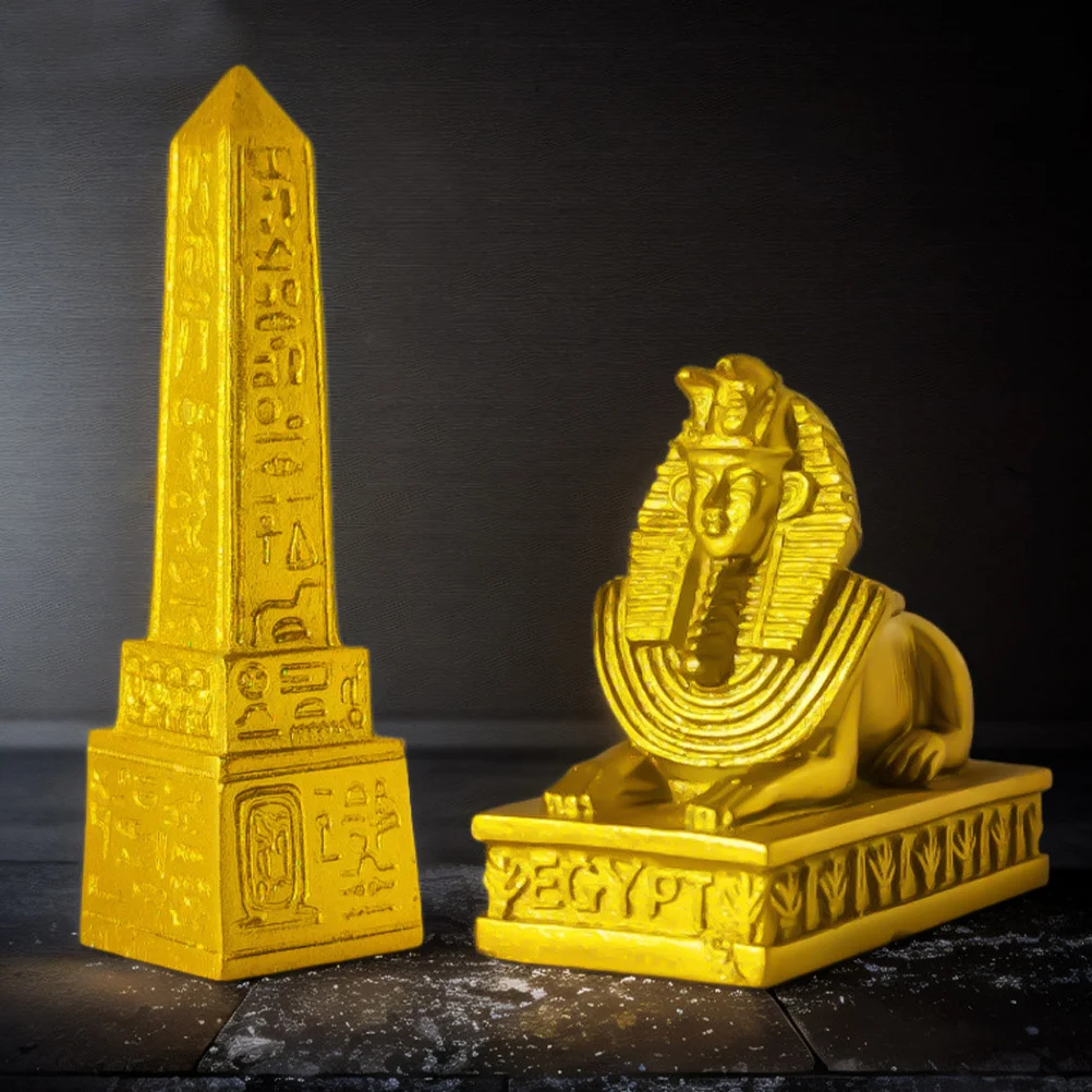

1Set Ancient Egypt Statues Resin Crafts Sphinx Ornament Wonderful Texture Delicate Appearance Decorating Sand Table Decor