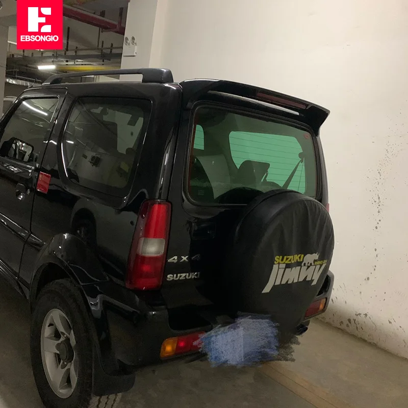 Dla SUZUKI JIMNY z lekkim spojlerem 2007-2017 SUZUKI JIMNY wysokiej jakości materiał ABS tylny spojler samochodu czarny błyszczący tylny Spoiler