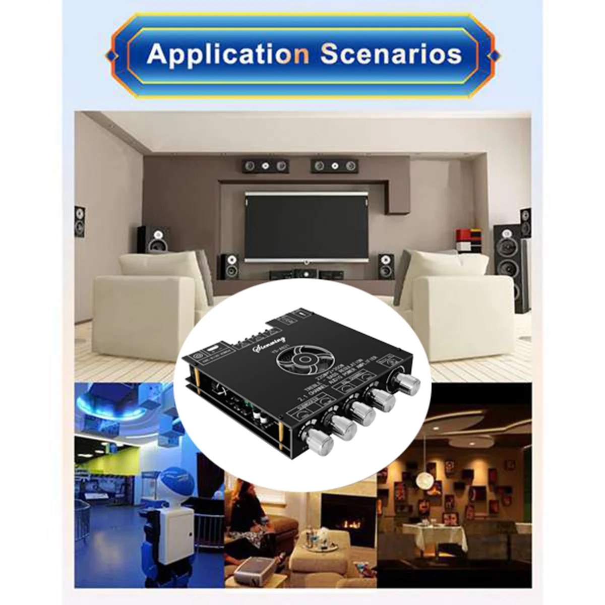 B03B-YS-AS21 2.1-Channel Bluetooth Digital Amplifier Board TPA3251 220Wx2+350W High-Bass Adjustment Subwoofer Audio Module