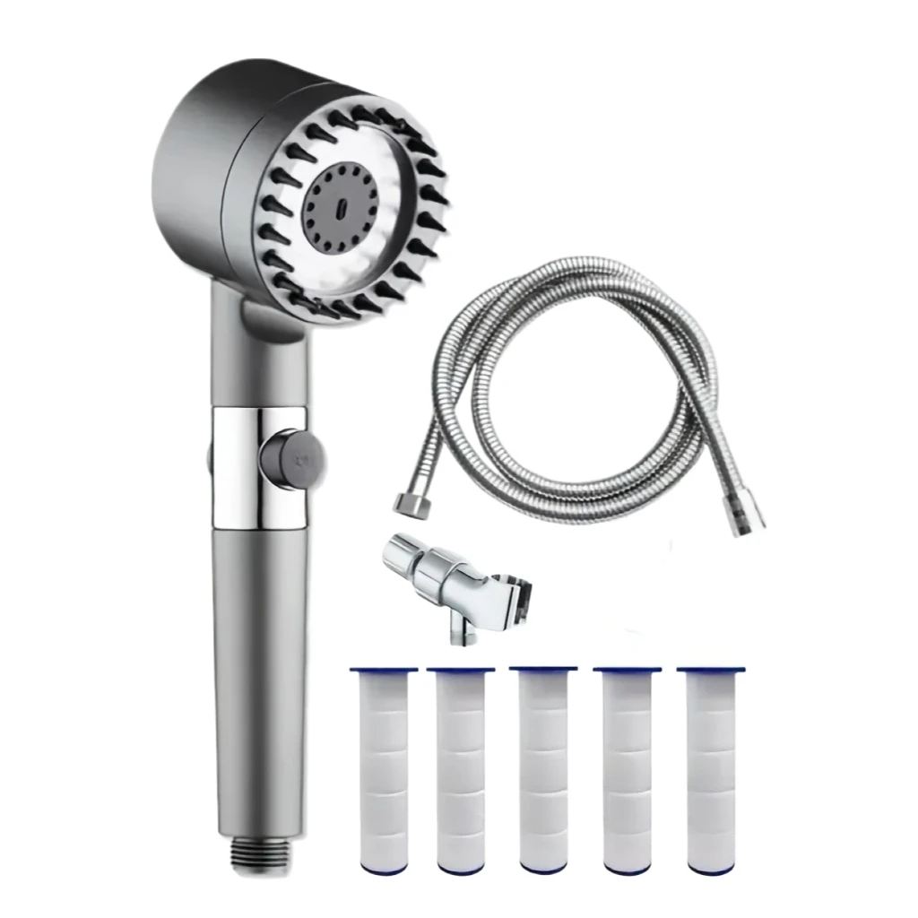 

Filtered Shower Head with Handheld, High Pressure 5-Spray Showerhead & Power Wash - 59" Hose, Bracket, Replaceable Filter