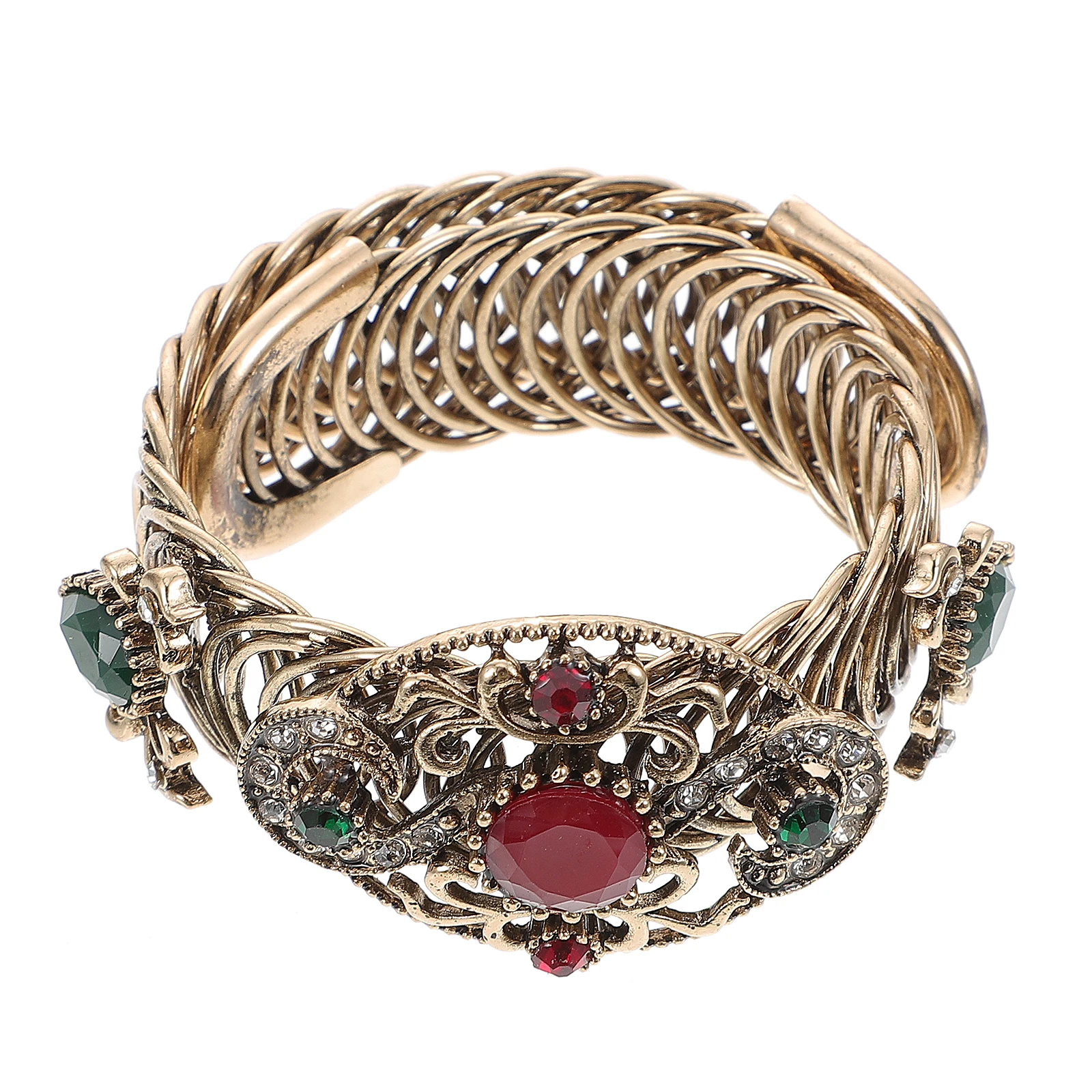 

Adjustable Open Bangle Bracelet For Women Wide Elastic Armlet Resin Red Wrist Decoration Durable Fashion Jewelry Gift Accessory