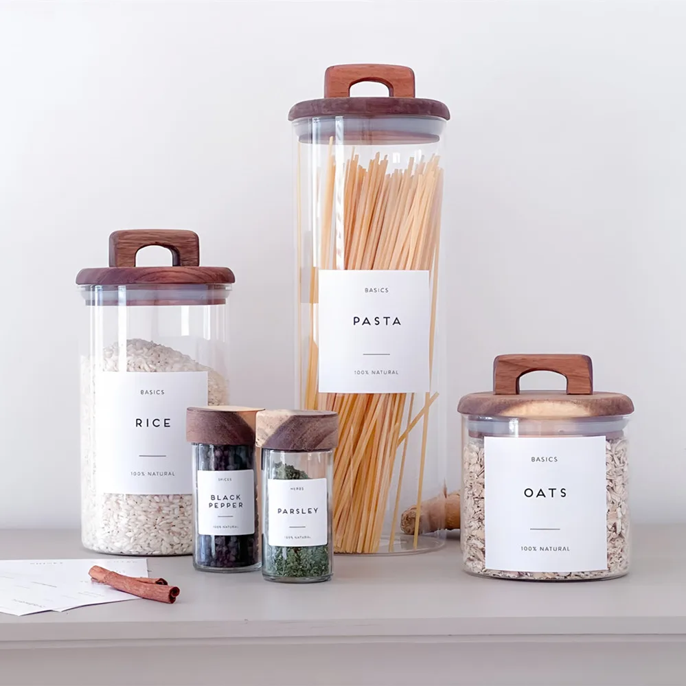 Minimalist Customizable Waterproof Pantry Labels Set Personalized Unique Organization Home Decor