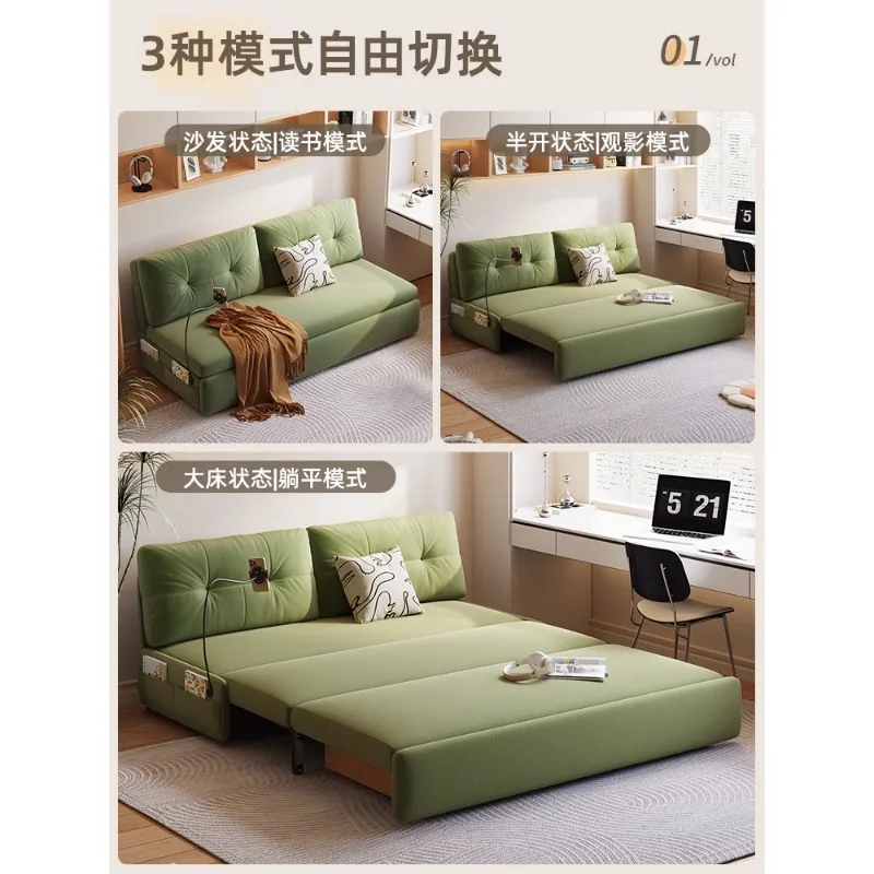 Home Foldable Balcony Sandwich Sofa Bed Small Apartment Living Room Study Multifunctional Storage Sofa Bed