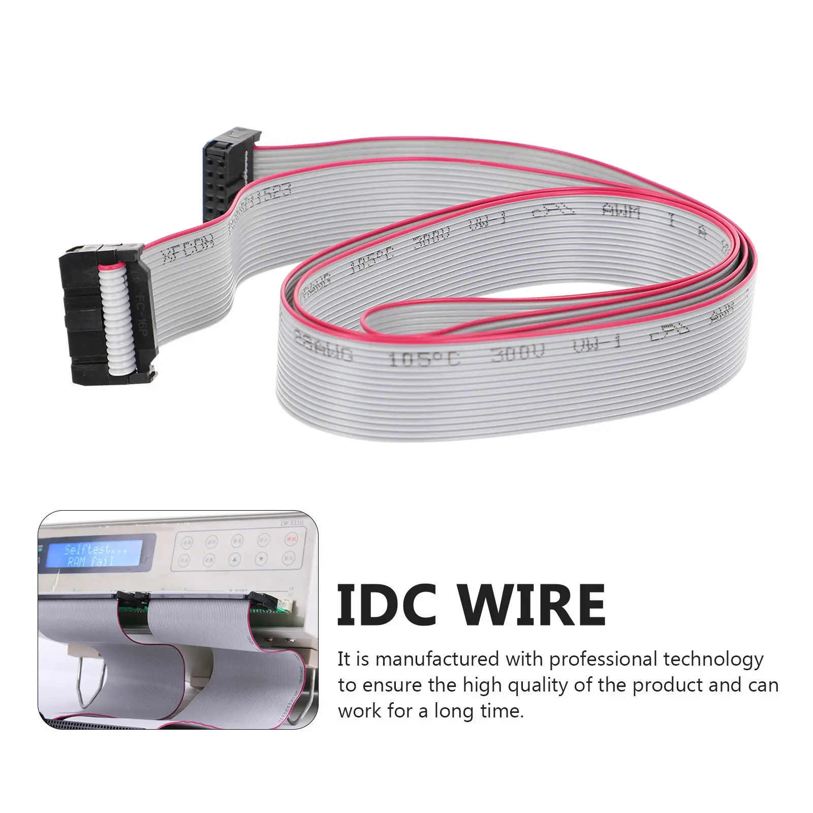 4 piezas de cable de cinta plana de 16 pines IDC, paso de 0.54 mm, cable gris para programador y depurador de sistemas internos, cable de cinta para pruebas.