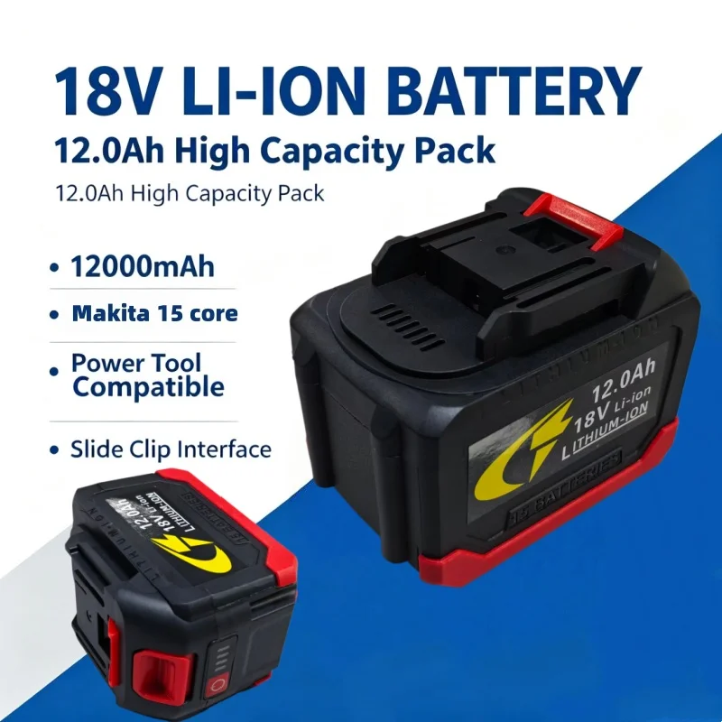 18V 12000mAh 18650 Lithium‑ion Battery High Current High Discharge Rechargeable Battery With Charger