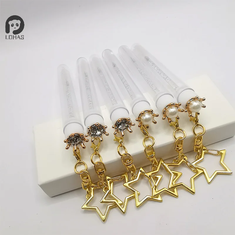 Brosse à cils en Tube de couronne de diamant, brosse à sourcils, brosse de maquillage réutilisable, anti-poussière, outil d'extension de cils, tige en cristal, 1 pièces