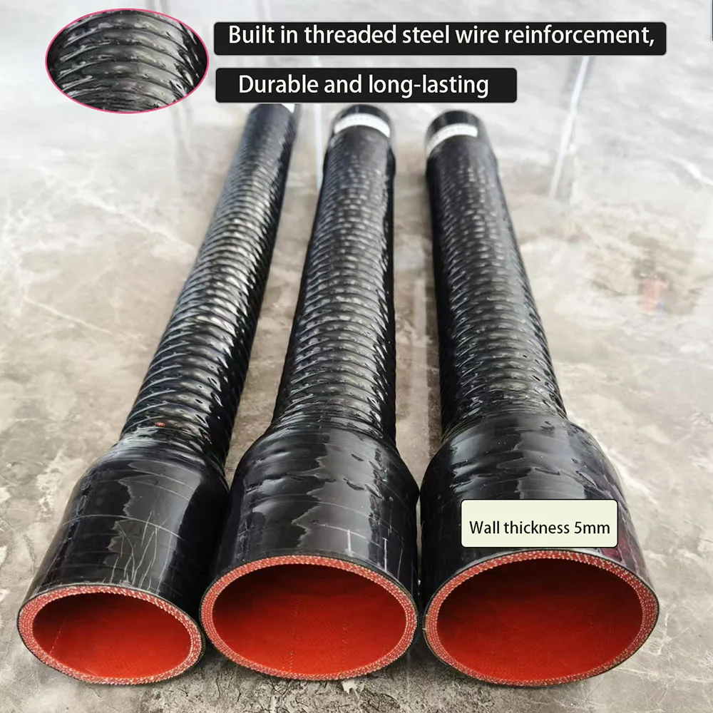 Automobile Woven fabric Large caliber Variable diameter Steel wire silicone hose Modified intake pipe for turbo engine black
