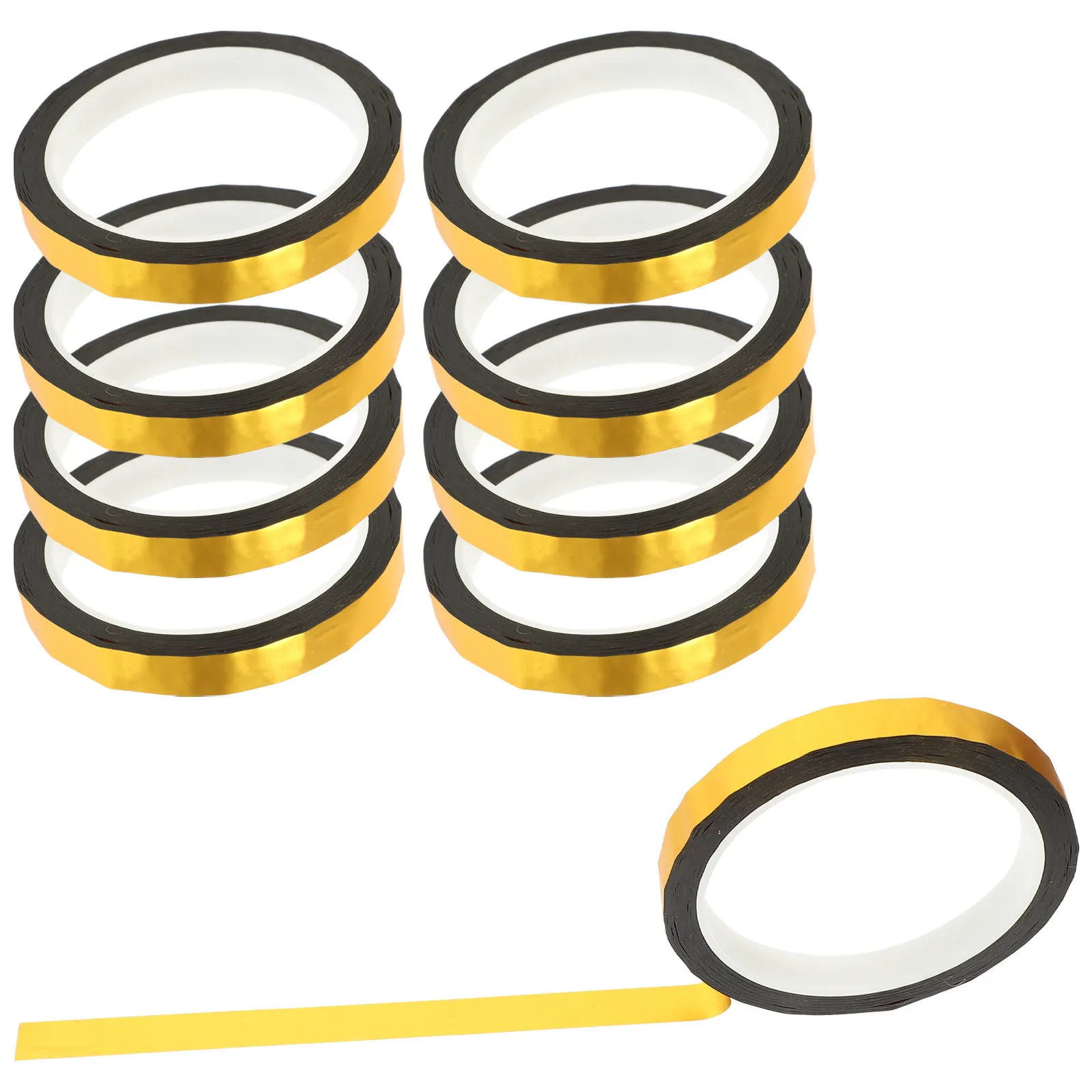 

9 Rolls Gold Tape High Grade Pet Mirror Effect Decorative Tape for DIY Graphic Art Scrapbooking Wrapping Masking Crafts