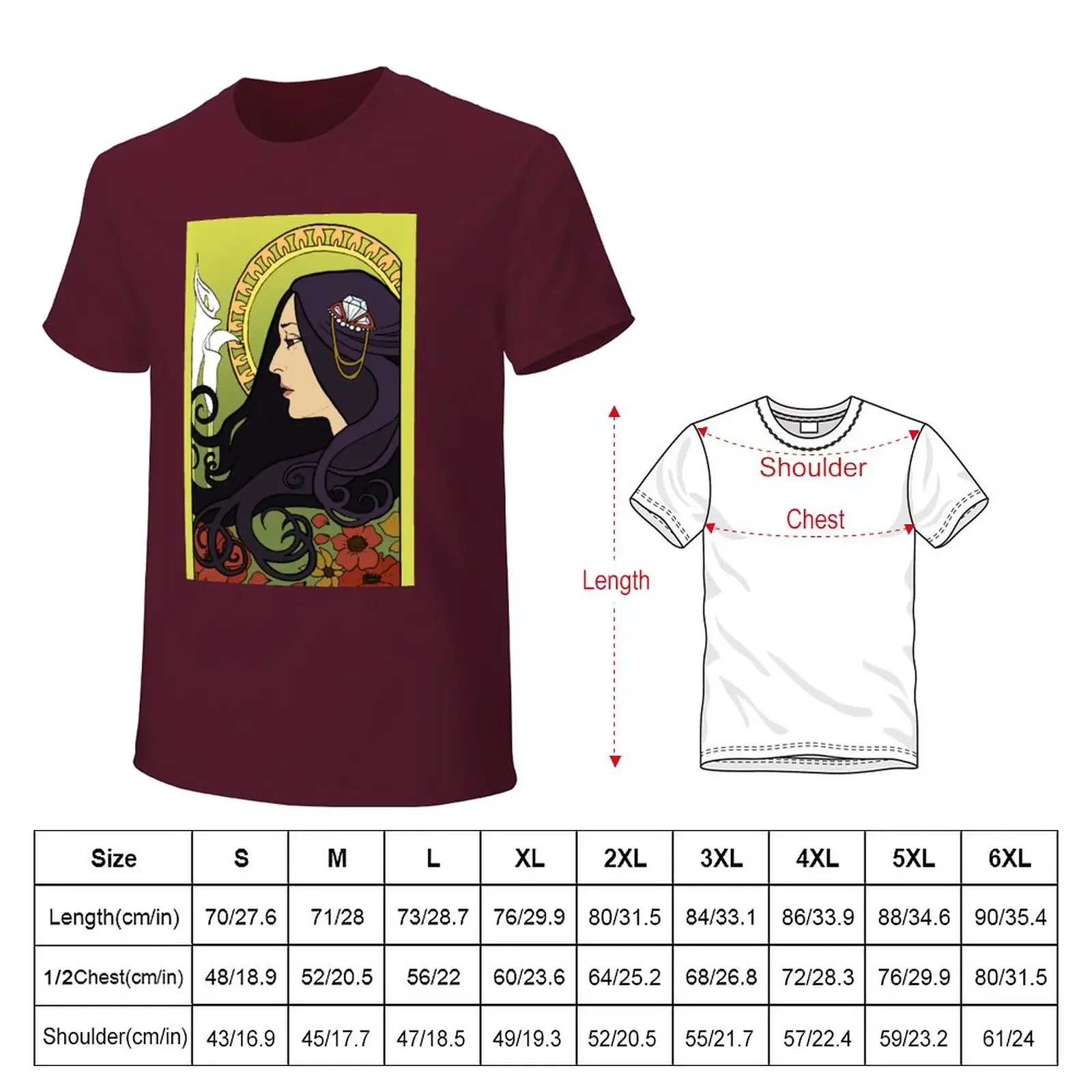 Joan Baez - Alphonse Mucha Floral Art Nouveau Drawing T-Shirt korean fashion summer top mens champion t shirts