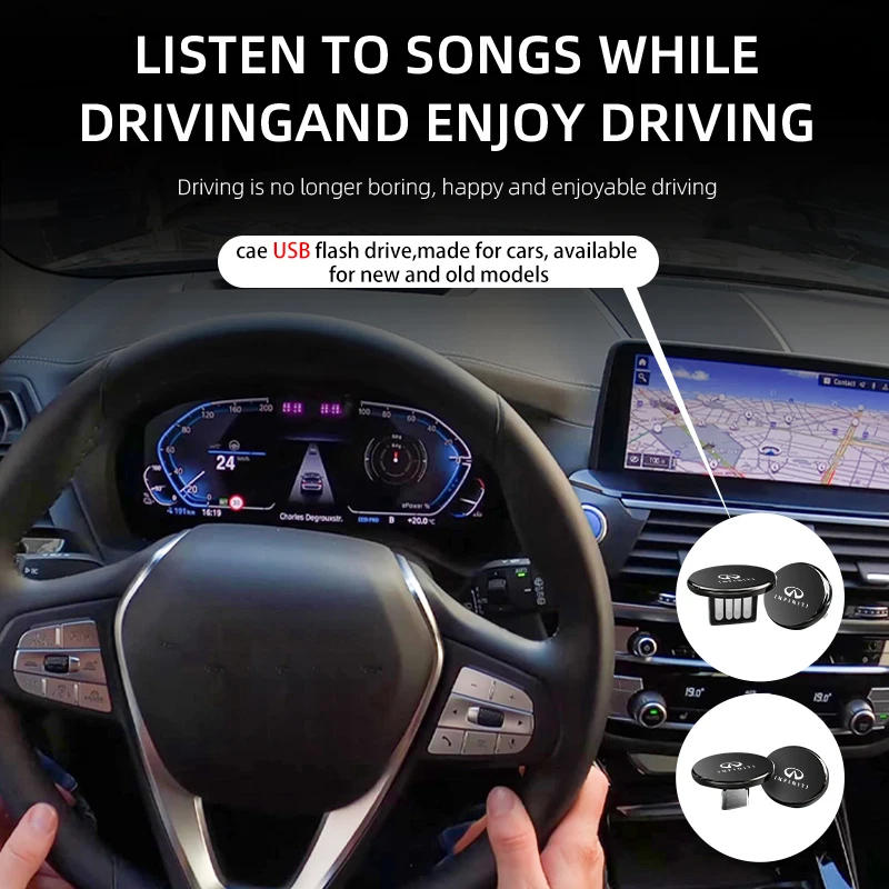 Автомобильный U-дисковый флэш-накопитель Plug Play Type-C USB, передача даты, автоаксессуары для Infiniti QX50 QX30 QX60 G25 JX35 FX35 FX37 FX50
