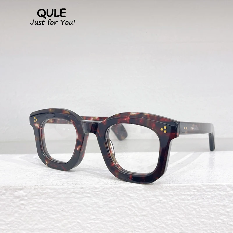 Top Quality France Designer Glasses Frame Luxury Acetate Square Tortoise POLI Myopia Reading Progressive Retro Handmade Eyewear