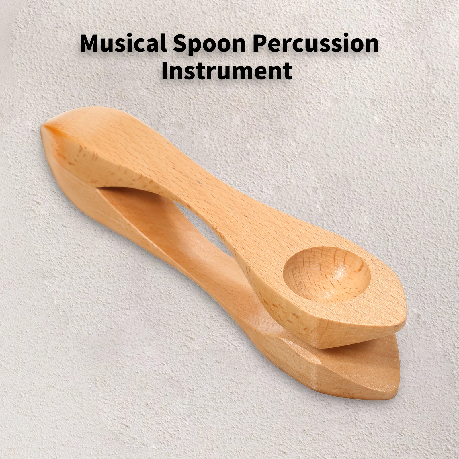 Wooden Musical Spoon Folk Percussion Instrument Natural Wood Folk Sound Traditional Percussion Spoons Great Gift for Children