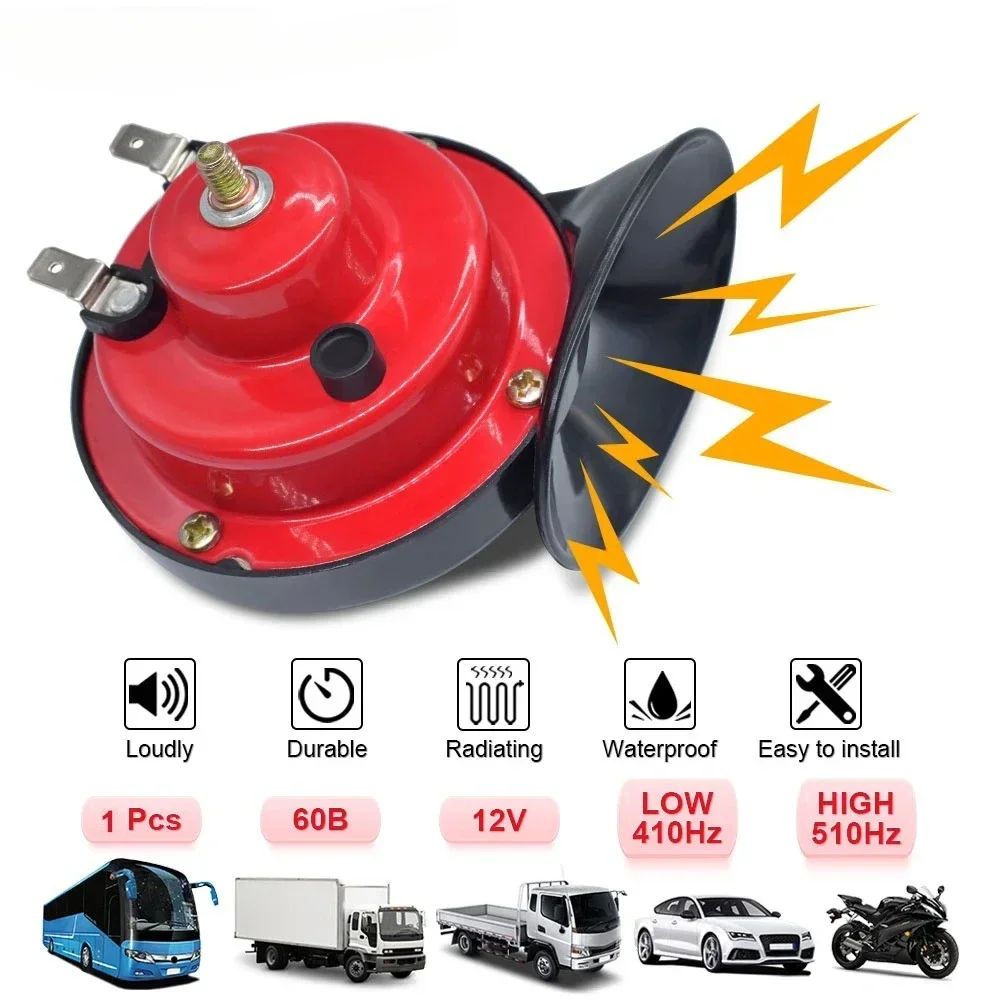 Ceyes bocina de aire Universal para coche, Trompeta de 24/12V, bocina de motocicleta para camiones, bocina de vehículo, caracol eléctrico, Kit de alarma impermeable, 1 ud.