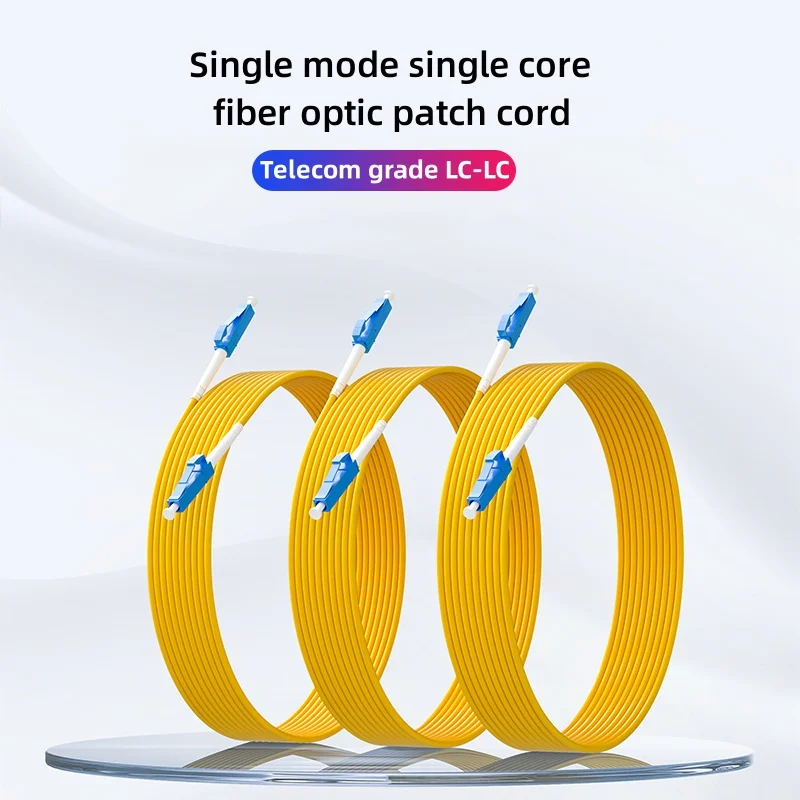 3PCS LC/UPC To LC/UPC Single Mode Single Core Optical Fiber Patch Cord LC To LC Jumper Cable