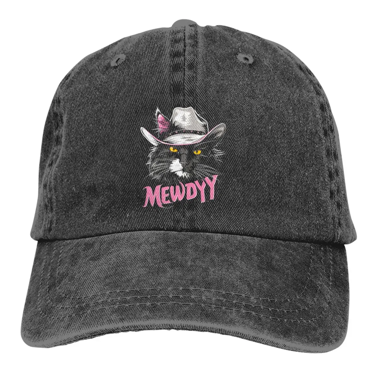 

Pure Color Cowboy Hats Saddle Up Meow Cowboy Cat Women's Hat Sun Visor Baseball Caps Peaked Trucker Dad Hat