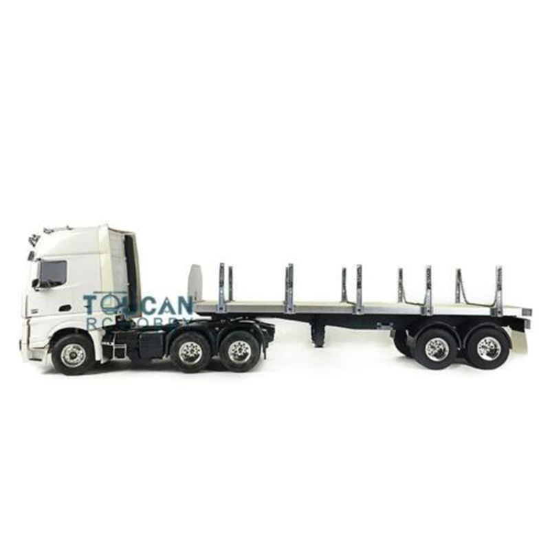 TOUCAN 3Axles 1/14 RC Hightop Tractor Truck WiTH 2Axles Trailer Kit Remote Control Car Toys For Adults THZH0379