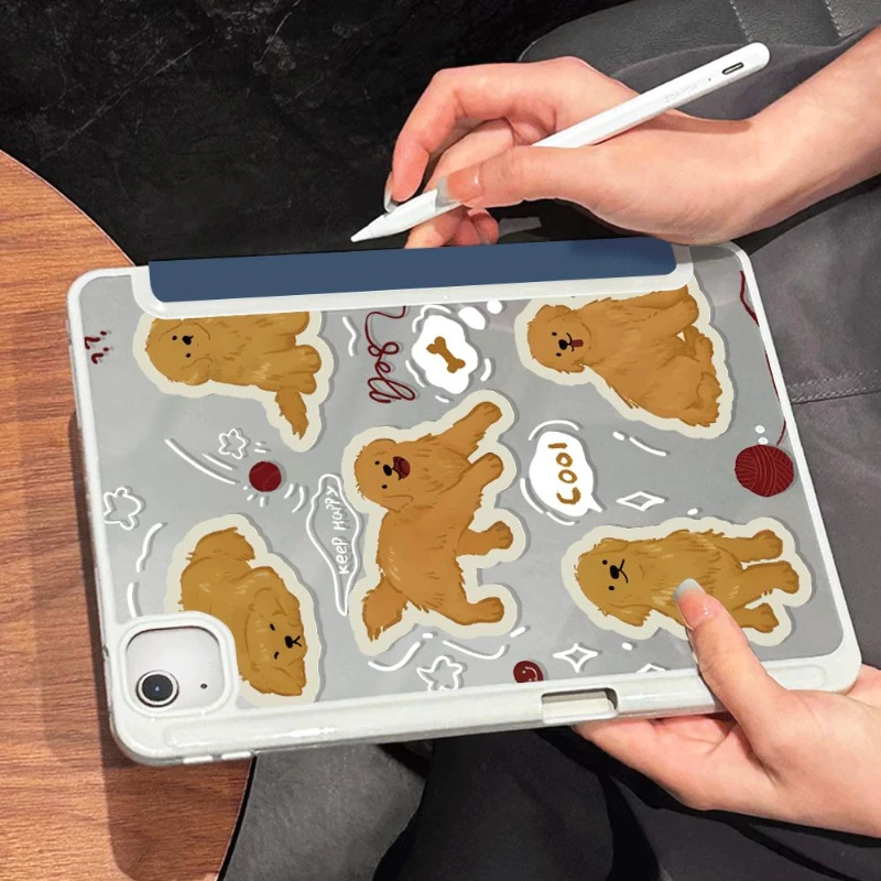 PU Acrylic Cover for IPad 10th Generation Case 2022 7 8 9th 10.2 Funda Cover IPad Air 5 Air 4 10.9 Ipad Mini 6 Cute Puppy Print