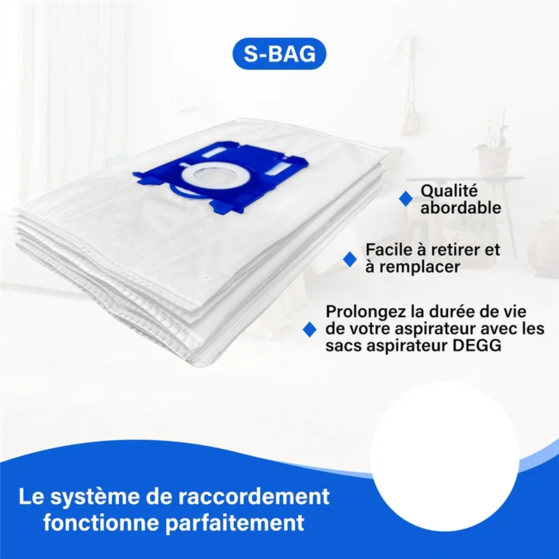 ABZA-Replacement S-BAG Vacuum Cleaner Bags(10 Pcs) For AEG, Electrolux-Footnote-For FC8021, GR201S-Models