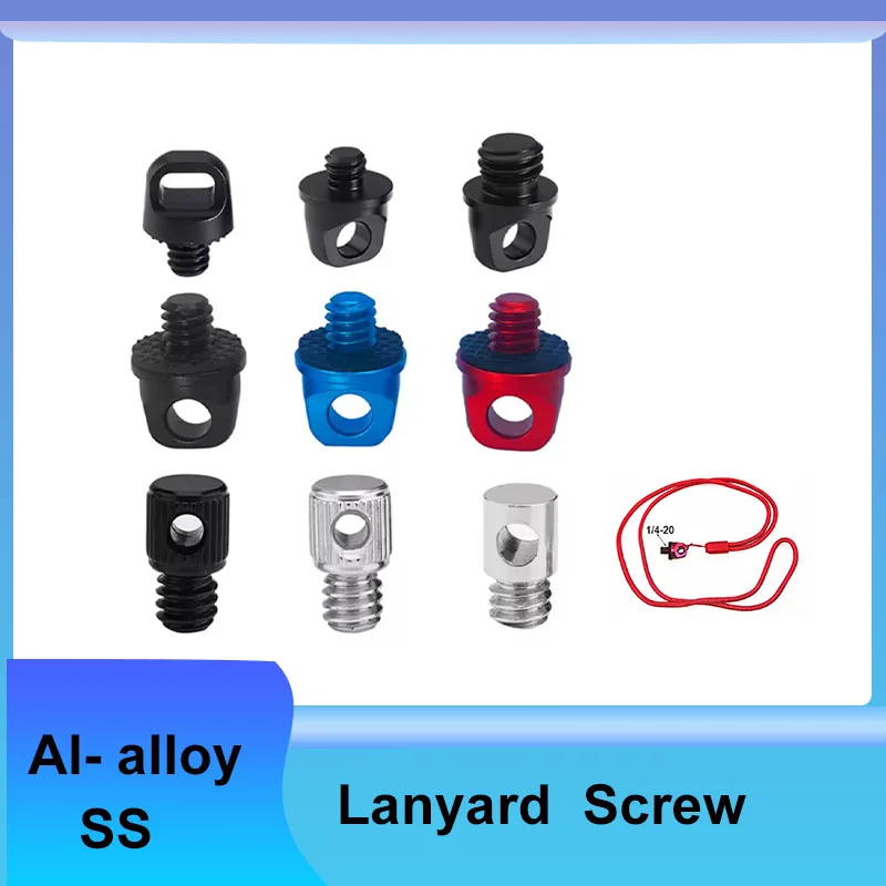 3Pcs 1I4 Camera Lanyard Screw D Ring Handle Shoulder Strap Mount Adapter Digital Camera Photo Studio Accessories SLR Camera