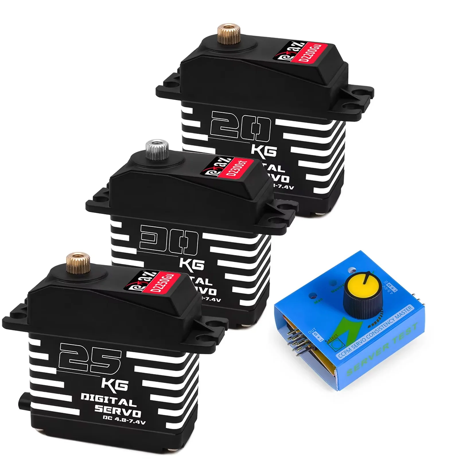 

20KG/25KG/30KG/35KG Digital Servo, High Torque Metal Gear Waterproof Servo with Servo Tester for 1/8 1/10 RC Car Boat Robot