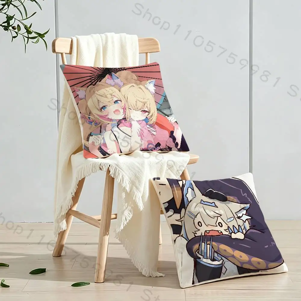 Anime F-Fuwawa Mococo Cartoon Cartoon Printing Pillowcase Customized Pillow Cover for Sofa Home Decor