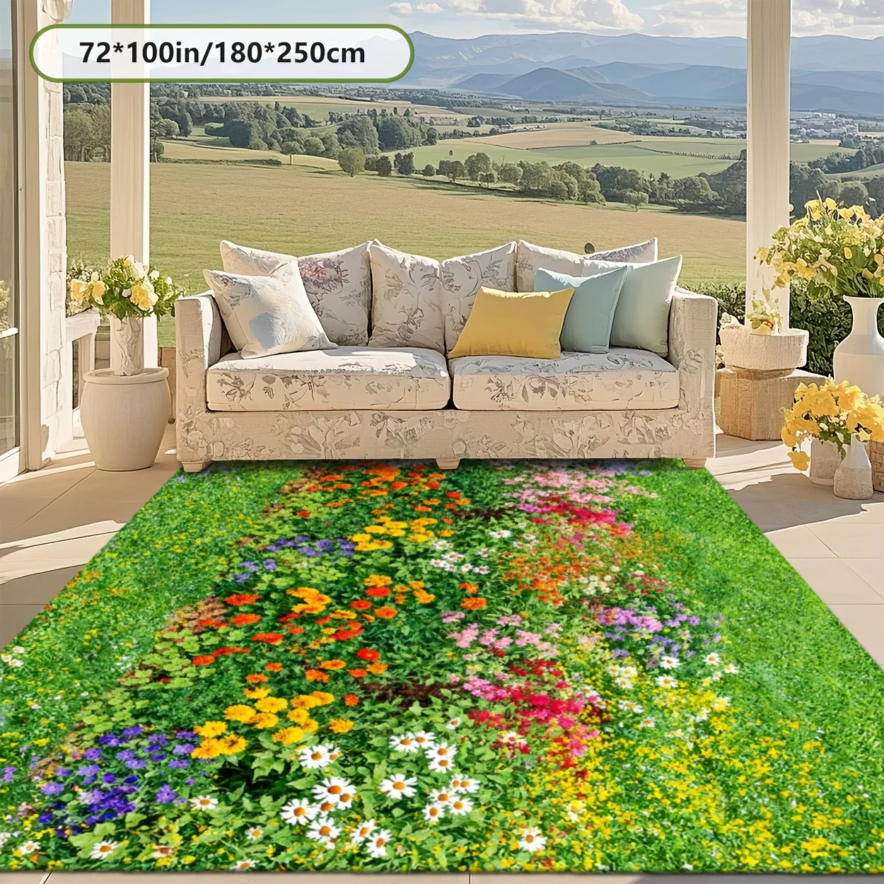 Vibrant Garden Flower Grass Pr - đánh giá và giá Commercial Printing Format