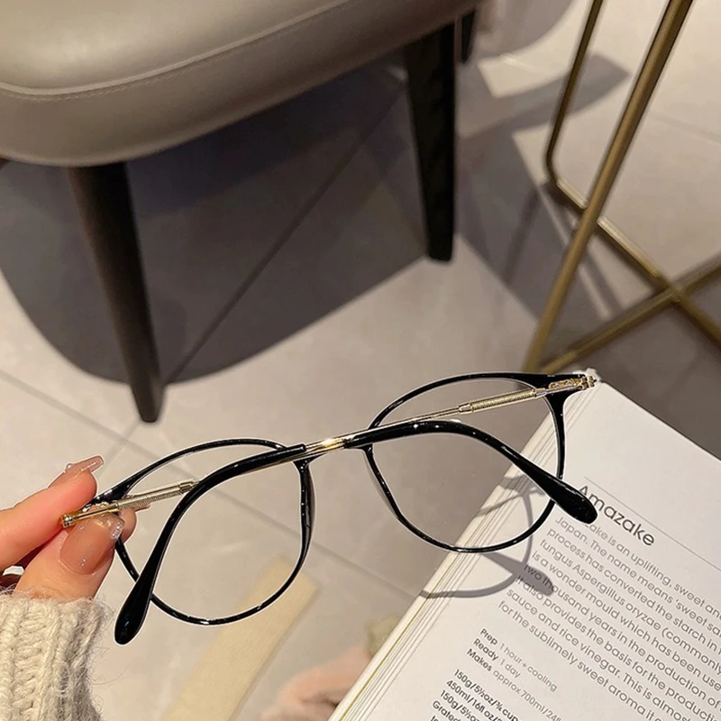 Fashion Anti-Blu Glasses for Women Men Retro Round Eyeglasses Frame Eyewear Anti-Radiation Glasses Universal Computer Eyewear