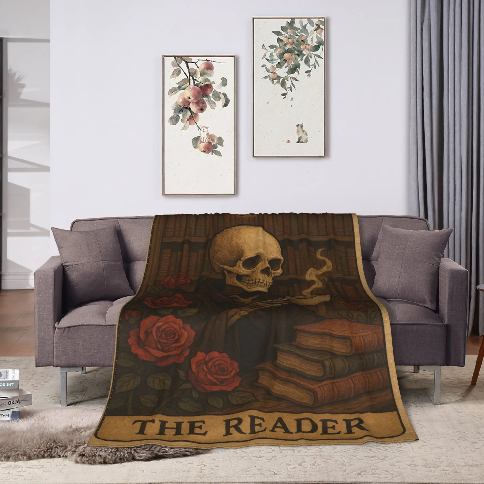 Introvert Skeleton Halloween Warm Soft Blanket  Child Plush Throw Blanket Fluffy Couch Bed Flannel Bedspread Sofa Bed Cover
