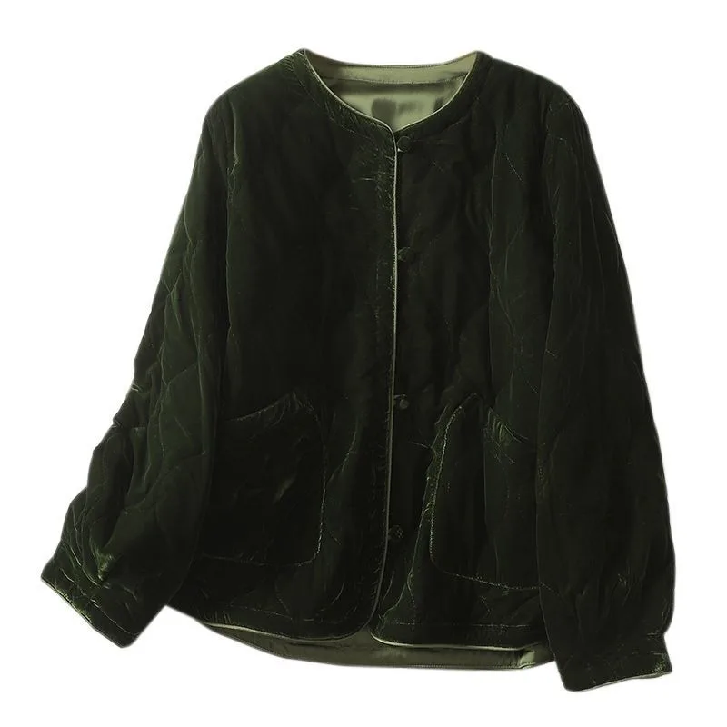 Women's Clothing New Arrivals Retro Casual Cotton Jacket Outerwear Loose Fit Short Length Thickened Warm Cotton Jacket Top