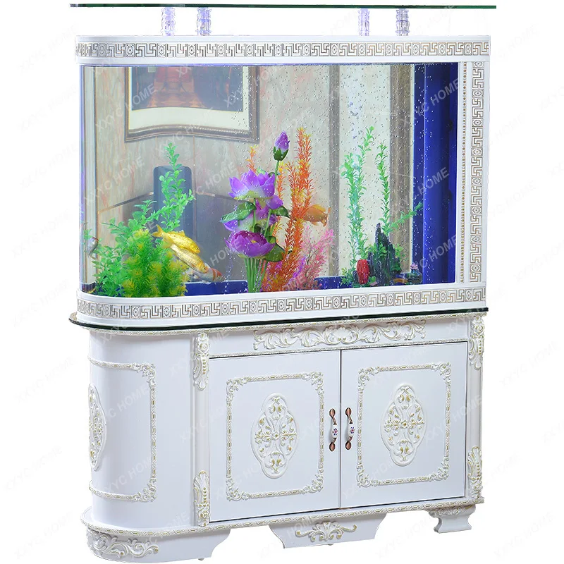 Ecological European-Style Bullet Fish Tank Replacement-Free Aquarium Glass Bottom Filter Cabinet