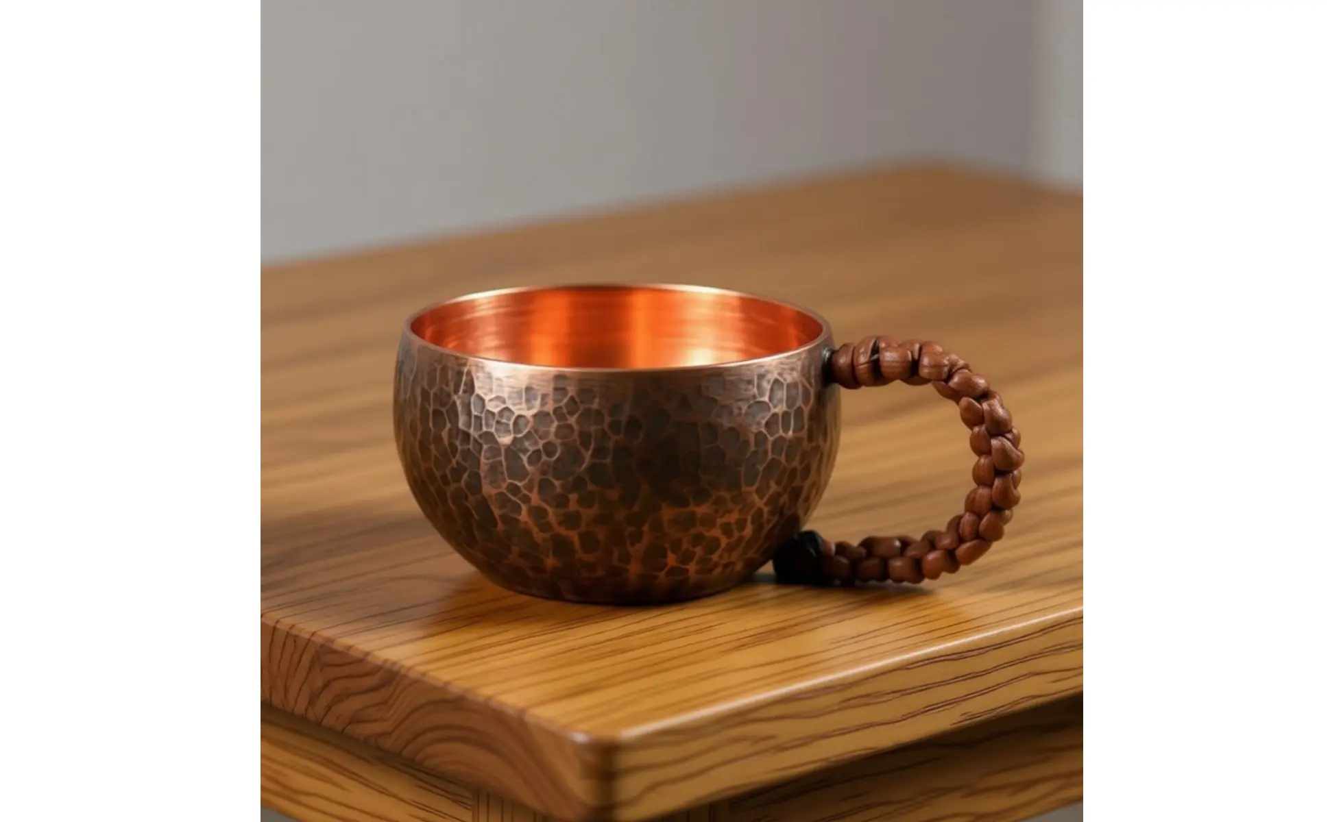 Hammered Copper Brew Vessel Chinese and Design & Beverage Bowl Vintage Copper Mug Drinkware for Office