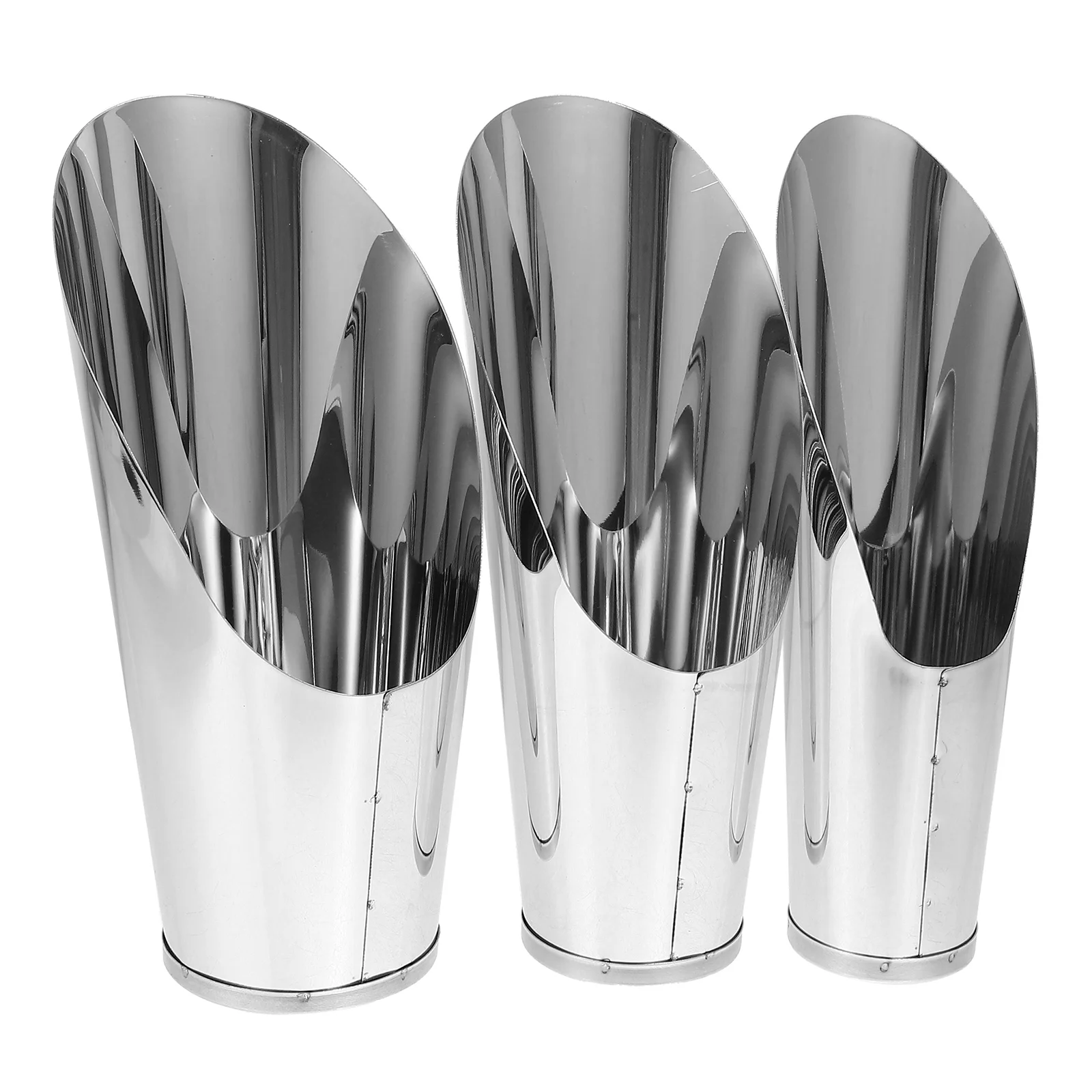 3 Pcs 스테인레스 스틸 Potting Scooper 분재 식물 도우미 원예 도구 실내 토양 컵 거울 연마 녹 방지