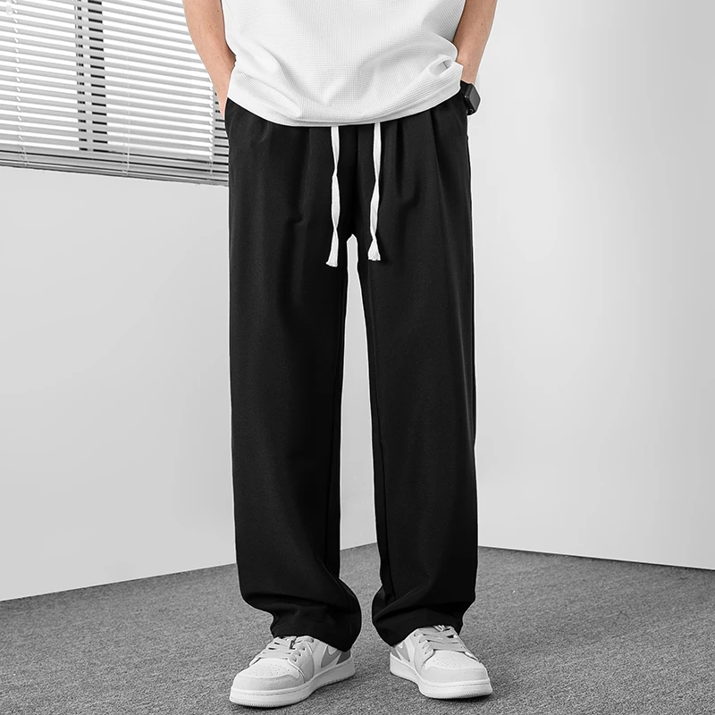 

Men's Casual Straight Leg Pants Draped Loose Fit Floor-Length Trousers Spring Summer Faionable Versatile Anti-Wrinkle