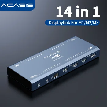 Acasis C타입 3.1 허브, 10Gbps 도킹 스테이션, 디스플레이 링크, M1, M2, M3, 4K, 60HZ 디스플레이 확장 모드, PD 100W 허브  Best5