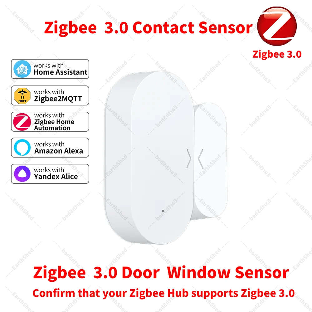 Zigbee 3.0 Door Sensor Window Sensor Contact Sensor Zigbee Hub Required Work with Home Assistant Yandex Alexa ZHA Zigbee2MQTT