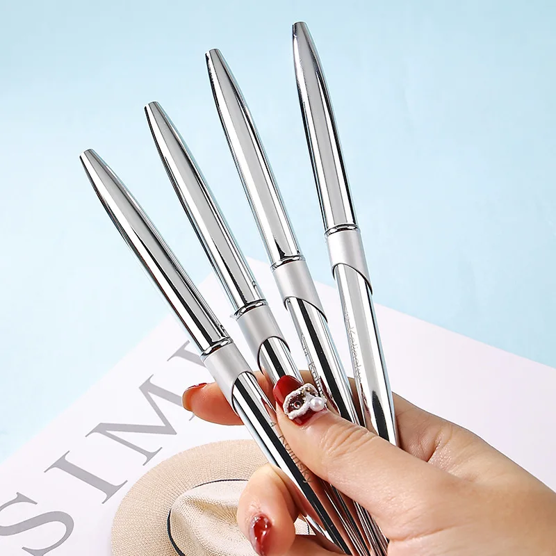 Pennello per unghie Kolinsky puro al 100% Argento UV Gel Polish Nail Art Extension Builder Manicure Penna per unghie Pittura Pennelli da disegno