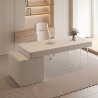Cream style desk pure white minimalist home writing desk hospital medical beauty consultation table with drawers computer desk