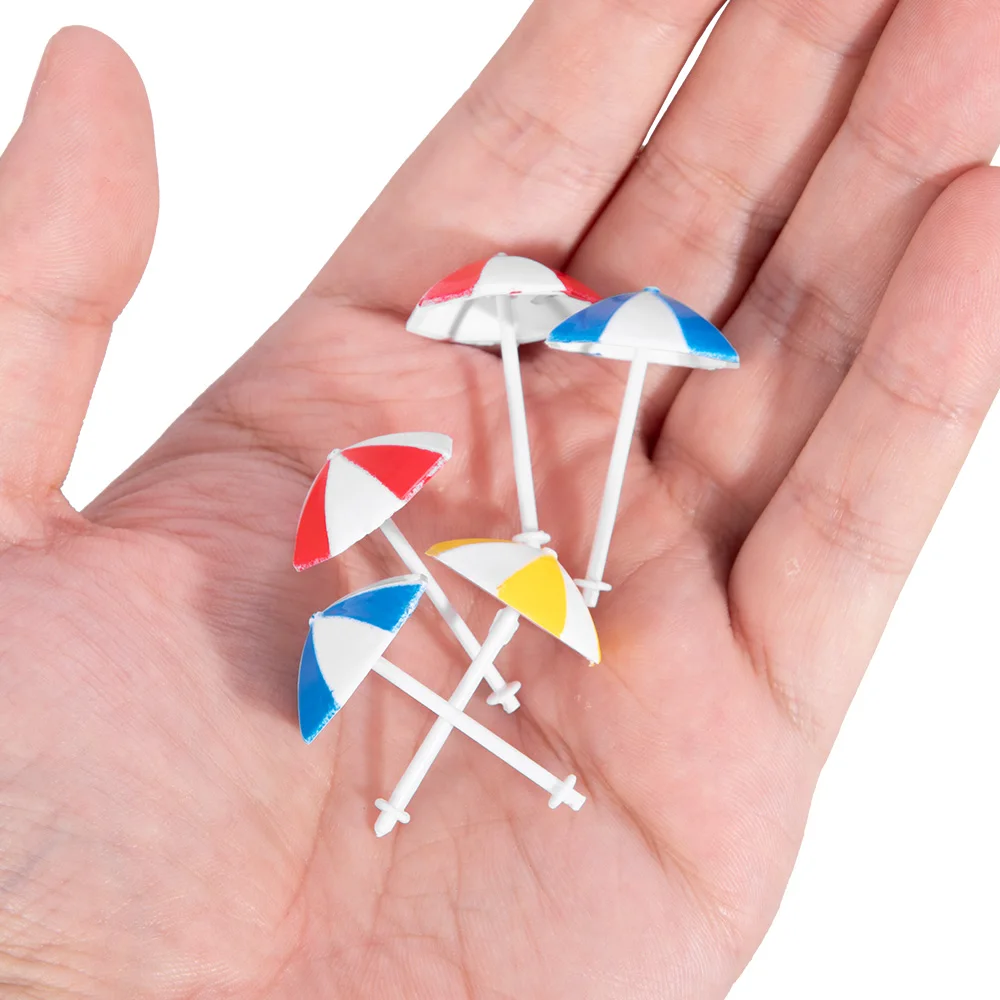 2PCS Miniature Sunumbrella 1:200-1:75 ABS Plastic Model Toys Parasol Beach Scenery Diy Model Making for Diorama Random Colors