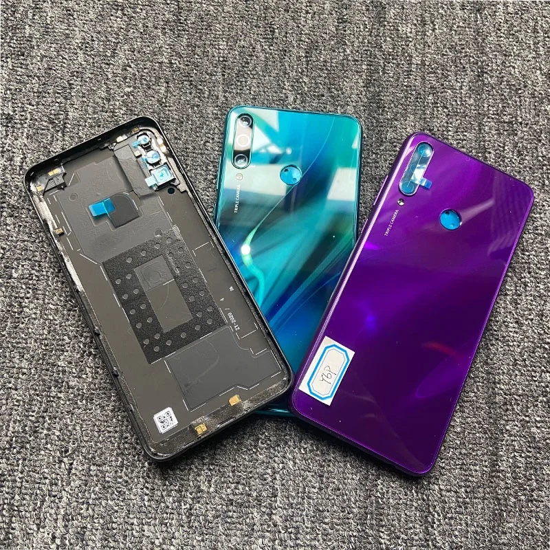 لهواوي Y6P 2020 عودة غطاء البطارية الإسكان الزجاج الباب الخلفي مع عدسة الكاميرا Y6 P MED-LX9 MED-LX9N استبدال