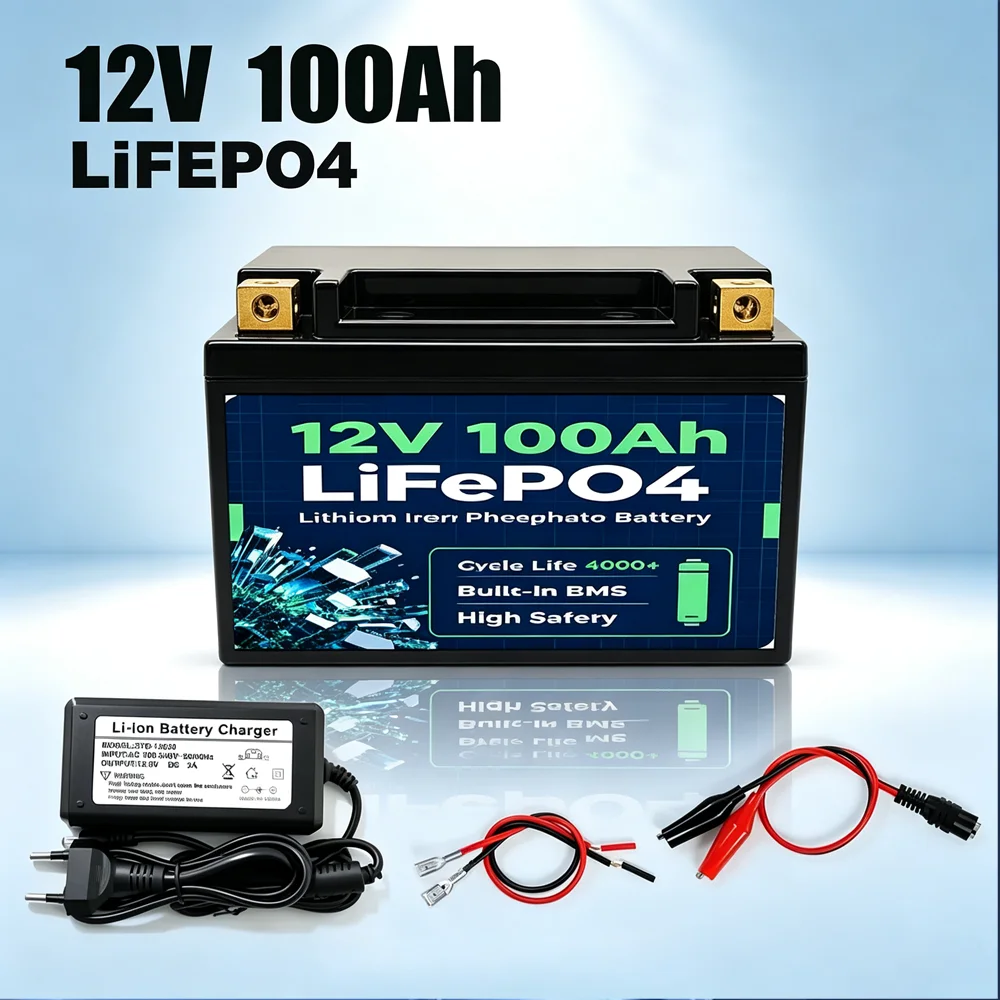 Fish Finder Charger - Bateria de Lítio-Ferro-Fosfato LiFePO4 12V 100Ah