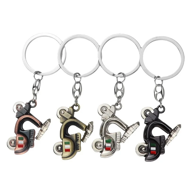 

3D Motorcycle Keychain For Vespa Piaggio 125 Ducati Yamaha Suzuki Peugeot Fiat Car Keyring Funny Key Decoration