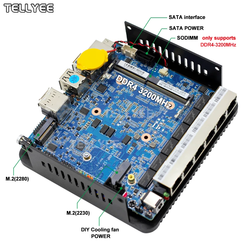 Intel N150 Soft Router 6 Lans i226-V 2.5G Fanless Mini PC COM HD DP USB Type-C pfSense Firewall Appliance OPNsense ESXi Computer